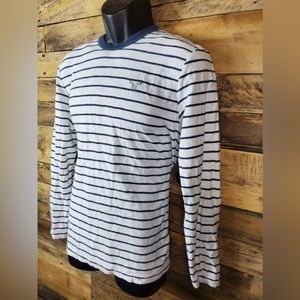 American Eagle 🦅 Navy/ White long sleeve shirt